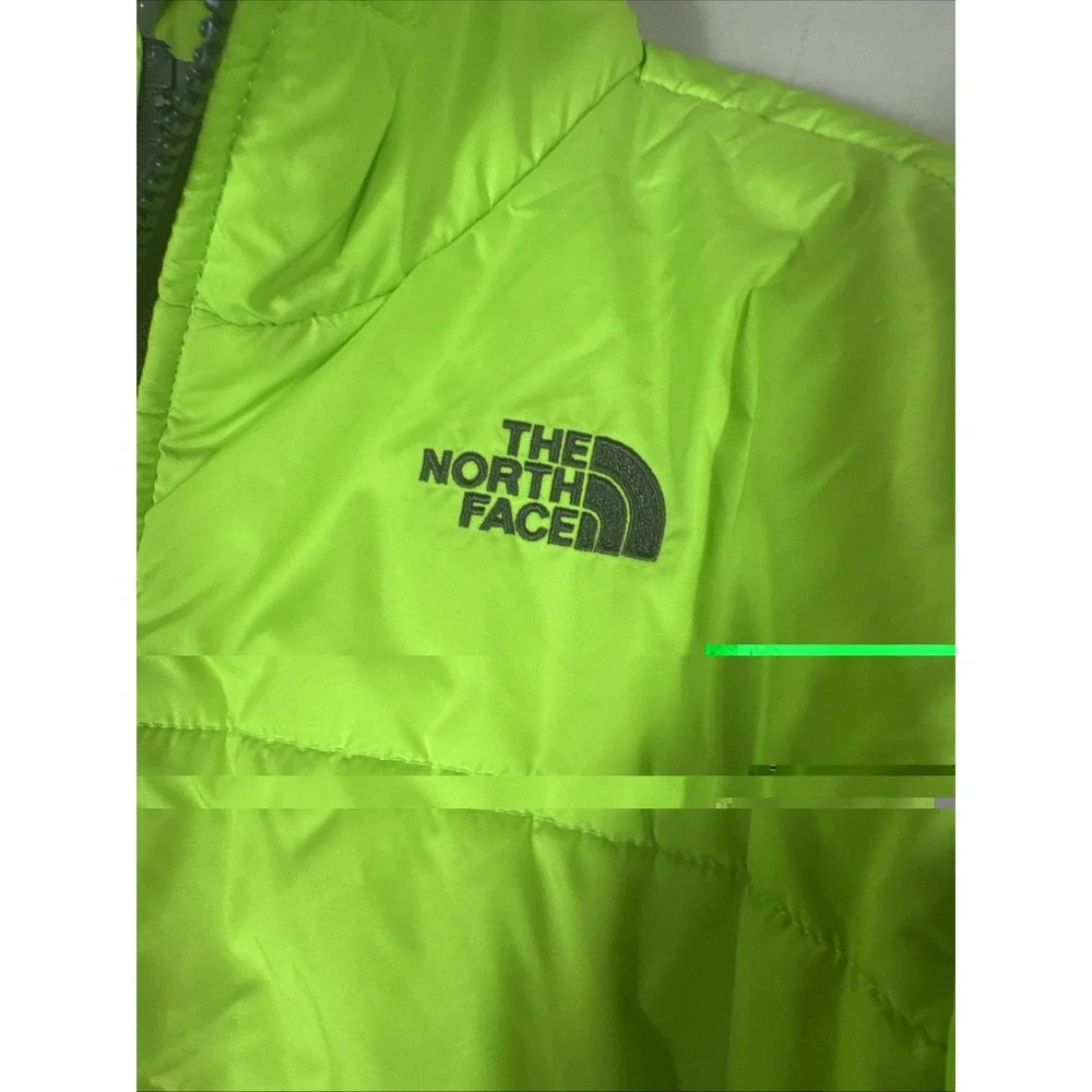 North Face Puffer Jacket Boys Large 14/16 Neon Green Insulated Full Zip